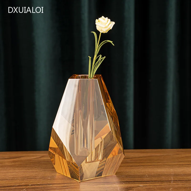 Modernus minimalistinis krištolo vaza Gėlių organų Interjero Dizainas Apdailos Office papuošalų, Namų dekoro priedai Stiklo Vaza Nuotrauka 2