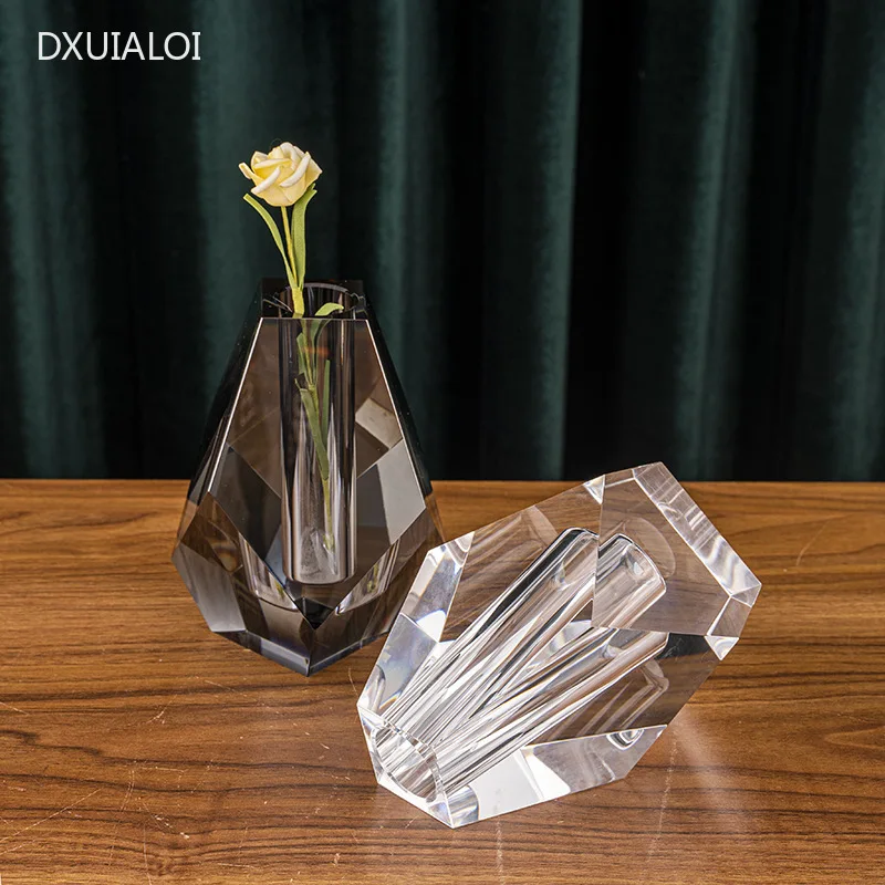 Modernus minimalistinis krištolo vaza Gėlių organų Interjero Dizainas Apdailos Office papuošalų, Namų dekoro priedai Stiklo Vaza Nuotrauka 3