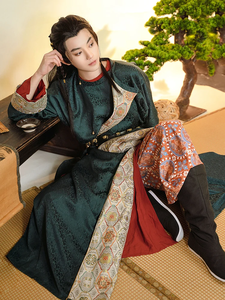 Originalus autentiškas Tango-pagaminti apvalios kaklo suknelė, pavasarį ir rudenį Han kostiumas, vyrų ir moterų ne-senovės drabužiai Nuotrauka 0