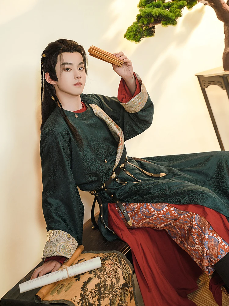 Originalus autentiškas Tango-pagaminti apvalios kaklo suknelė, pavasarį ir rudenį Han kostiumas, vyrų ir moterų ne-senovės drabužiai Nuotrauka 2