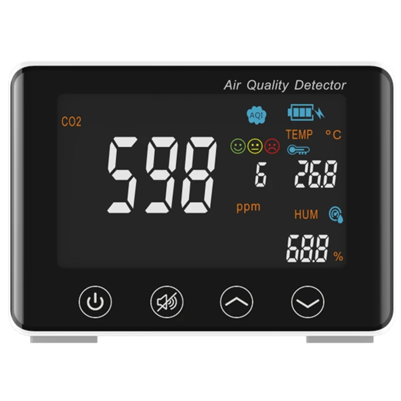 CO2 Oro Detektorius 4-In-1 Oro Kokybei Stebėti CO2, Temperatūros, Drėgmės JOMS Namų Biuro Augti Palapinę, Vyno Rūsys, Garažas Nuotrauka 1