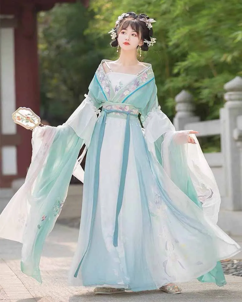 2023 Suknelė Moterims Senovės Kinų Tradicinio Siuvinėjimo Hanfu Moteris Pasakos, Cosplay Kostiumai, Apranga Vasaros Violetinė Hanfu Suknelė Nuotrauka 1