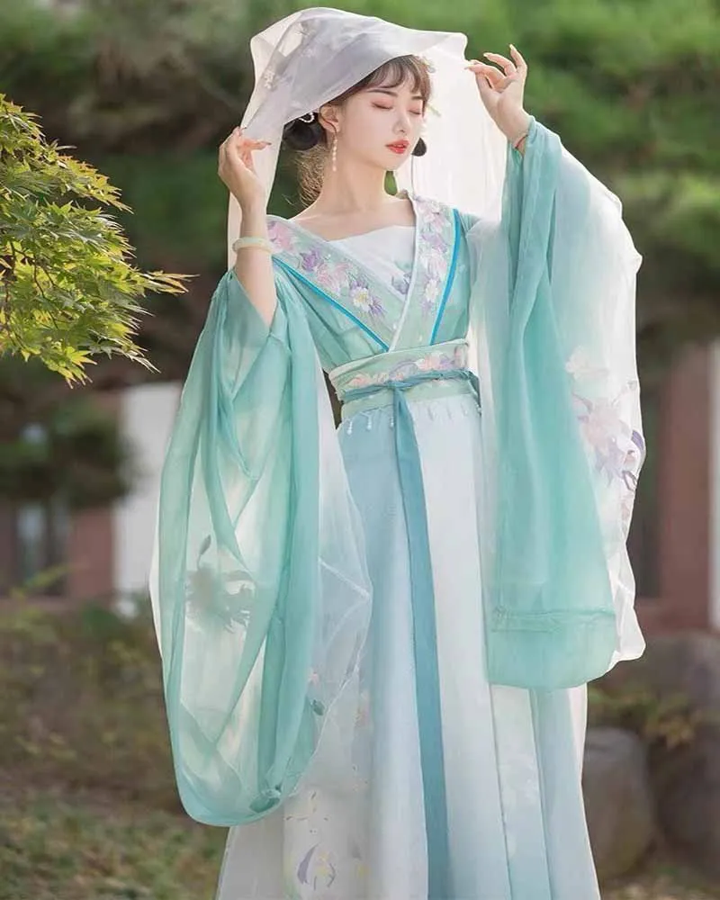 2023 Suknelė Moterims Senovės Kinų Tradicinio Siuvinėjimo Hanfu Moteris Pasakos, Cosplay Kostiumai, Apranga Vasaros Violetinė Hanfu Suknelė Nuotrauka 2