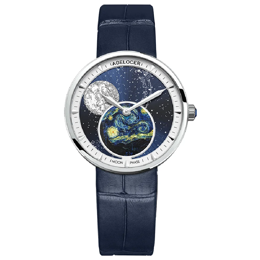PP Mėnulio Fazės Moterų Žiūrėti Moonphase Dizaino Ponios Kvarciniai Laikrodžiai Prabangos Prekės Sapphire Kristalas 316L Plieno Moterų Žiūrėti Nuotrauka 0