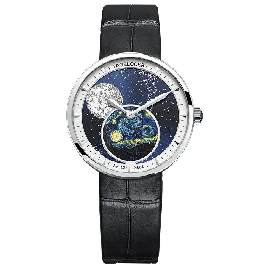 PP Mėnulio Fazės Moterų Žiūrėti Moonphase Dizaino Ponios Kvarciniai Laikrodžiai Prabangos Prekės Sapphire Kristalas 316L Plieno Moterų Žiūrėti Nuotrauka 4