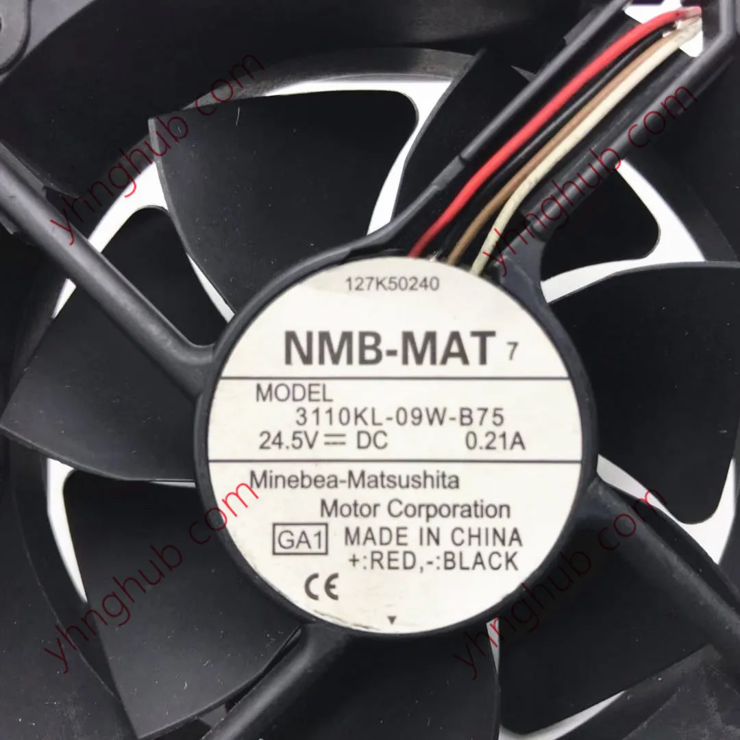 NMB-MAT 3110KL-09W-B75 GA1 DC 24.5 V A 0.21 80x80x25mm Serverio Aušinimo Ventiliatorius Nuotrauka 2