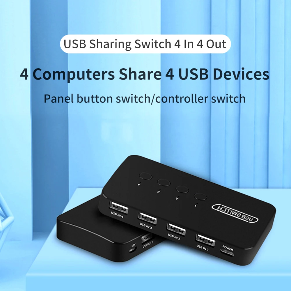 USB KVM Switch Adapter USB2.0 4 Rašymas 4 Išvestis USB Jungiklis Bendr. Controller Hub Adapteris Nešiojamas Kompiuteris, Spausdintuvas, Klaviatūra Nuotrauka 3