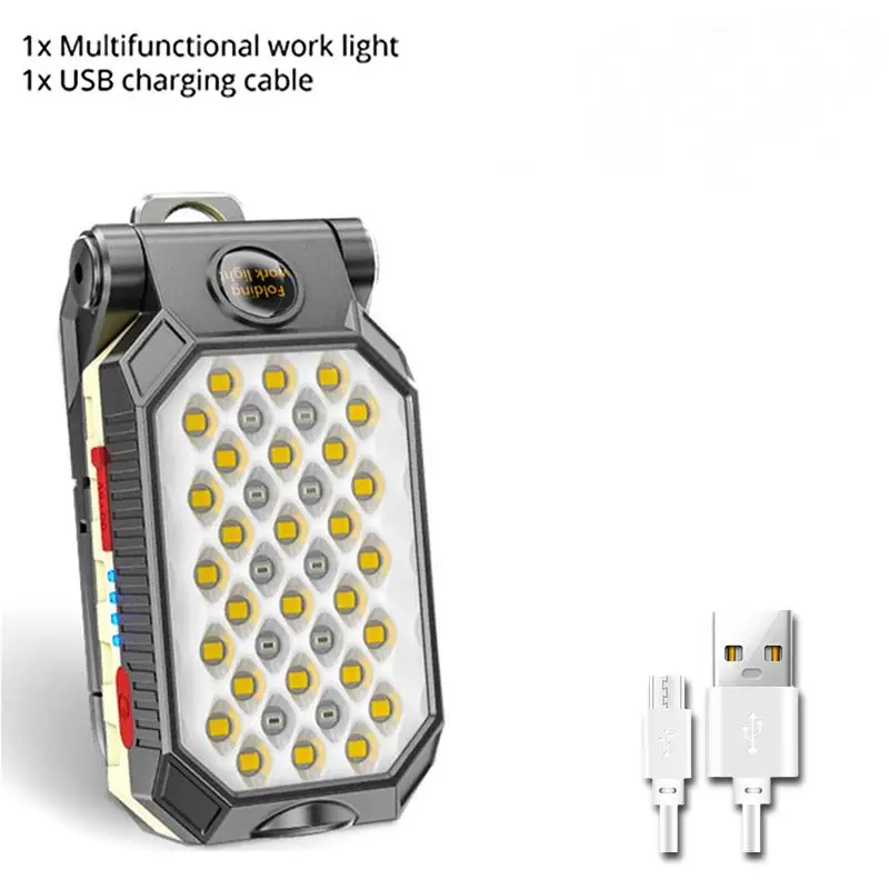 Naujas Nešiojamosios Darbo Lemputė Usb Įkrovimo Led Magnetas, Kablys, Elektra Ekranas Pagalbos Ranką Elektros Patikros ir techninės Priežiūros Šviesos Nuotrauka 4