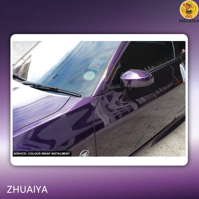 ZHUAIYA Hyper Blizgesys Metalo Midnight Purple vinilo įvyniojimas kino Transporto priemonės įvyniojimo automobilių wrap Burbulas nemokamai ir lengvai įdiegti 1.52x18M Nuotrauka 3
