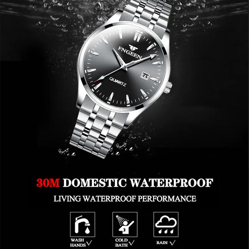 Prabangių Vyrų Kvarciniai Laikrodžiai 2023 Nauja Juoda Verslo Vandeniui Nerūdijančio Plieno Šviesos Data Priežastinis Mados Laikrodis Vyrų Laikrodis Nuotrauka 5