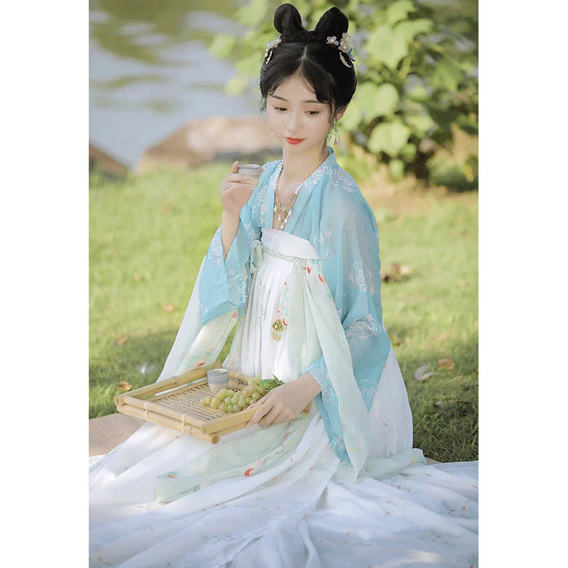 Moterų Hanfu Suknelė Tradicinės Kinų Drabužiai, Apranga Senovės Liaudies Šokių Scenos Kostiumai Rytietiškų Pasakų Princesė Cosplay Suknelė Rinkinys Nuotrauka 1