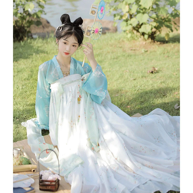Moterų Hanfu Suknelė Tradicinės Kinų Drabužiai, Apranga Senovės Liaudies Šokių Scenos Kostiumai Rytietiškų Pasakų Princesė Cosplay Suknelė Rinkinys Nuotrauka 2