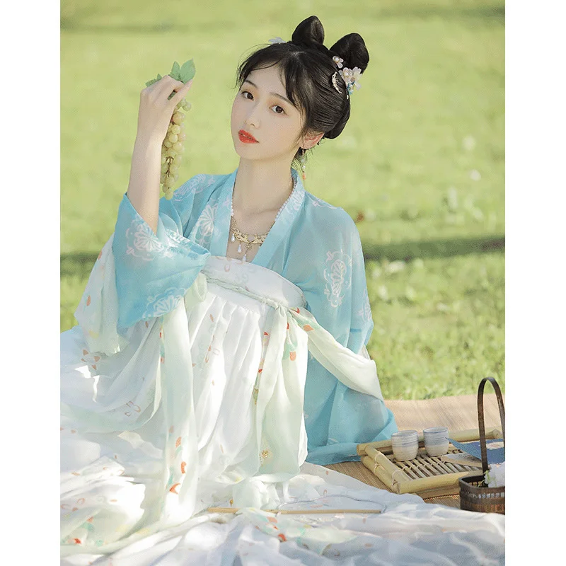 Moterų Hanfu Suknelė Tradicinės Kinų Drabužiai, Apranga Senovės Liaudies Šokių Scenos Kostiumai Rytietiškų Pasakų Princesė Cosplay Suknelė Rinkinys Nuotrauka 3