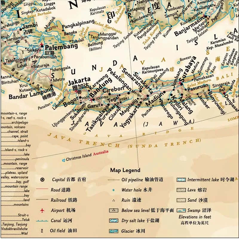 Retro Azijos Žemėlapis 845x965mm/33.3x38In dviem kalbomis (Kinų ir anglų ar Kita Kalba) Sienos Žemėlapį Freskos Plakatas (Popieriaus Lankstymo) Nuotrauka 4