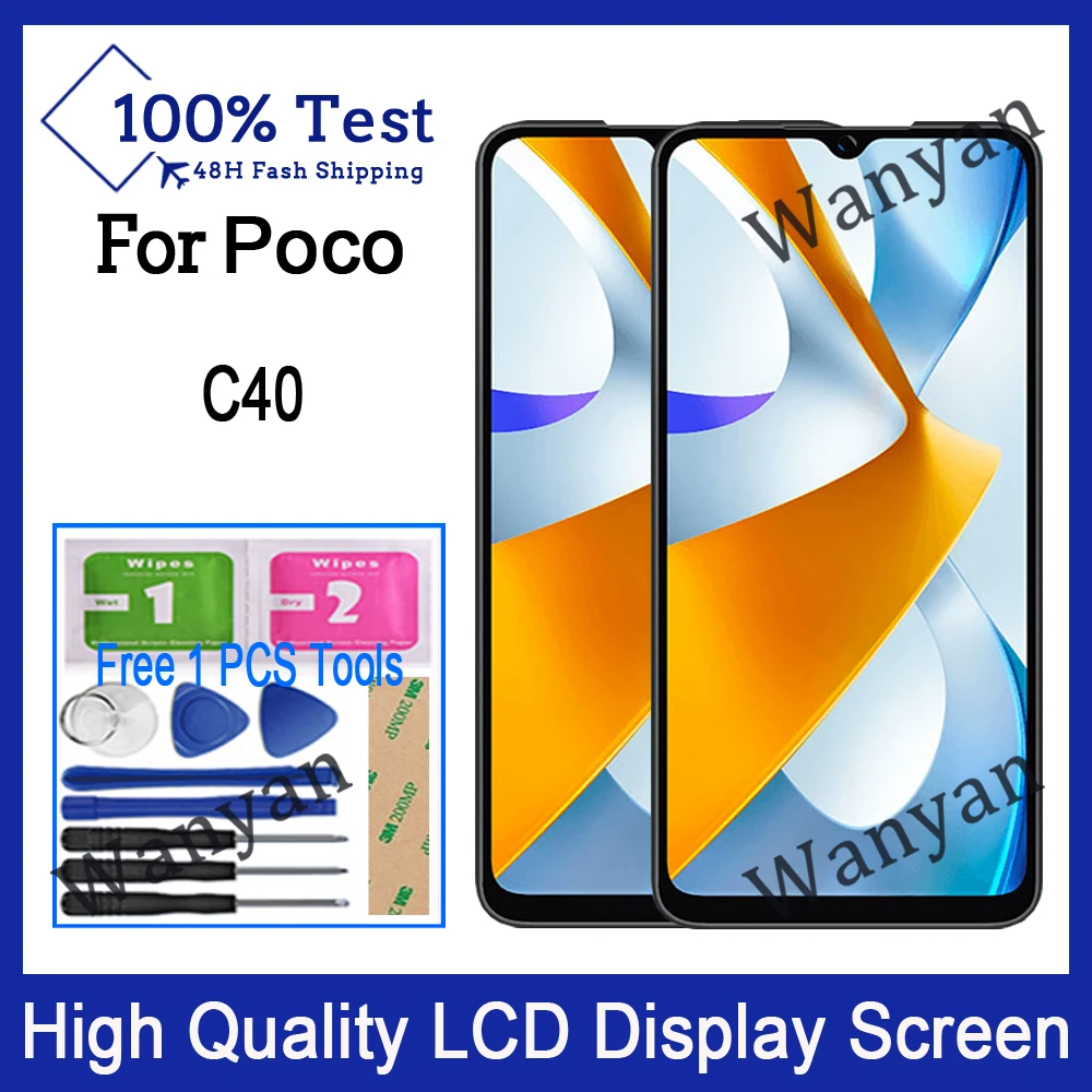 Originalą Poco C40 LCD Ekranas Jutiklinis Ekranas skaitmeninis keitiklis atsarginės Dalys Nuotrauka 0