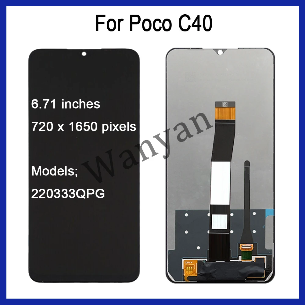 Originalą Poco C40 LCD Ekranas Jutiklinis Ekranas skaitmeninis keitiklis atsarginės Dalys Nuotrauka 1
