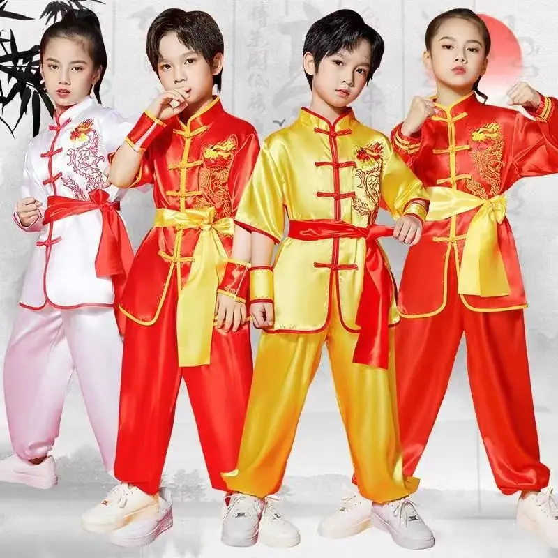 Solredo Vaikai Kinijos Kung Fu Uniformas Įjungti Tradicinį Chi Kostiumas Unisex Kinijos Kovos Menų Hanfu Tinka Ir Berniukams, Ir Mergaitėms Nuotrauka 2