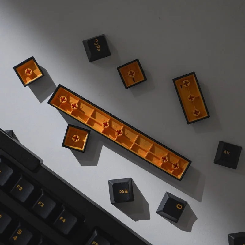 GMK Juoda gold130-raktas mechaninė klaviatūra keycap ABS keycaps double shot liejimo vyšnių Profilis pritaikymo 61/64/68 Nuotrauka 4