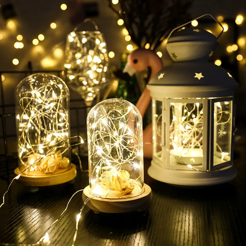 Lauko Girlianda LED String Lempos Baterija Pasakų Lempos Varinės Vielos Šviesos Šalis, Kalėdų, Vestuvių, Kieme Sodas, Šalis Dekoro Šviesos Nuotrauka 0
