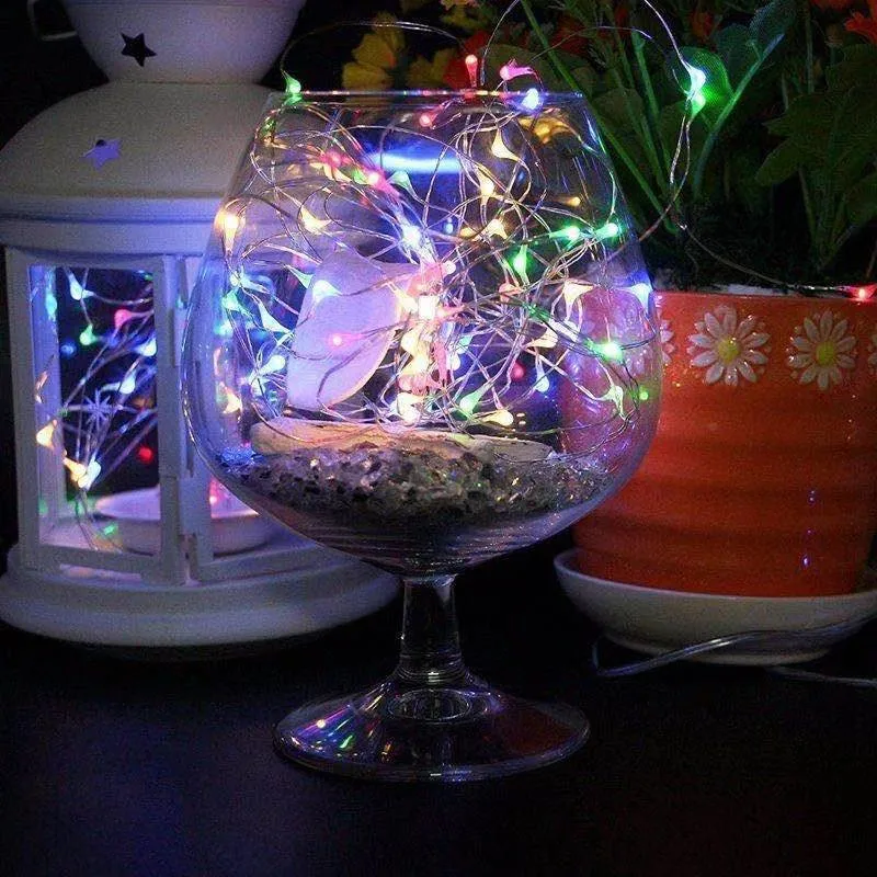 Lauko Girlianda LED String Lempos Baterija Pasakų Lempos Varinės Vielos Šviesos Šalis, Kalėdų, Vestuvių, Kieme Sodas, Šalis Dekoro Šviesos Nuotrauka 3