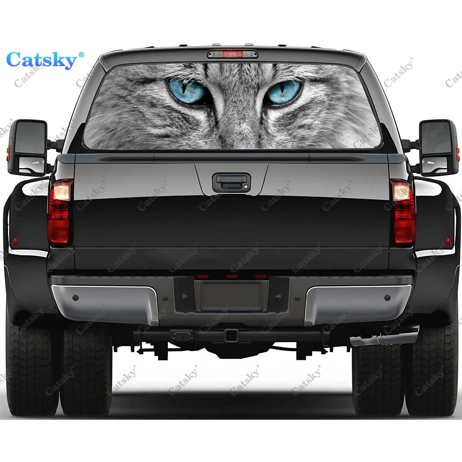 gyvūnų katė Lango Lipdukas Lipdukas Grafinis PVC Medžiagos, Sunkvežimių Perforuotas Lipdukas Universalus Vinilo Lipdukas Nuotrauka 0
