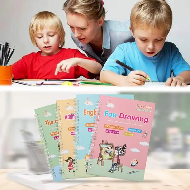 Rašysenos Praktikos Stebuklinga Copybook Daugkartinio Rašymo Praktikos Knyga Preschools 4 Stebuklinga Ranka Darbaknyges Su Rašiklis Nuotrauka 1
