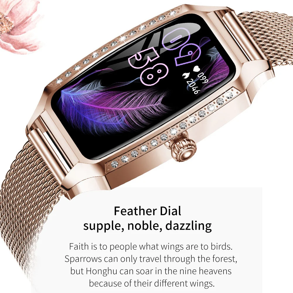 H8 Plus Smart Žiūrėti Moterims Prabanga Originalus Smartwatch Moterų Fitneso Laikrodis Apyrankė Širdies ritmo Monitorius Elektroninis Laikrodis Nuotrauka 1