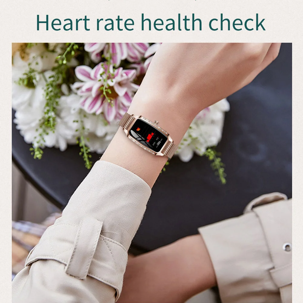 H8 Plus Smart Žiūrėti Moterims Prabanga Originalus Smartwatch Moterų Fitneso Laikrodis Apyrankė Širdies ritmo Monitorius Elektroninis Laikrodis Nuotrauka 3