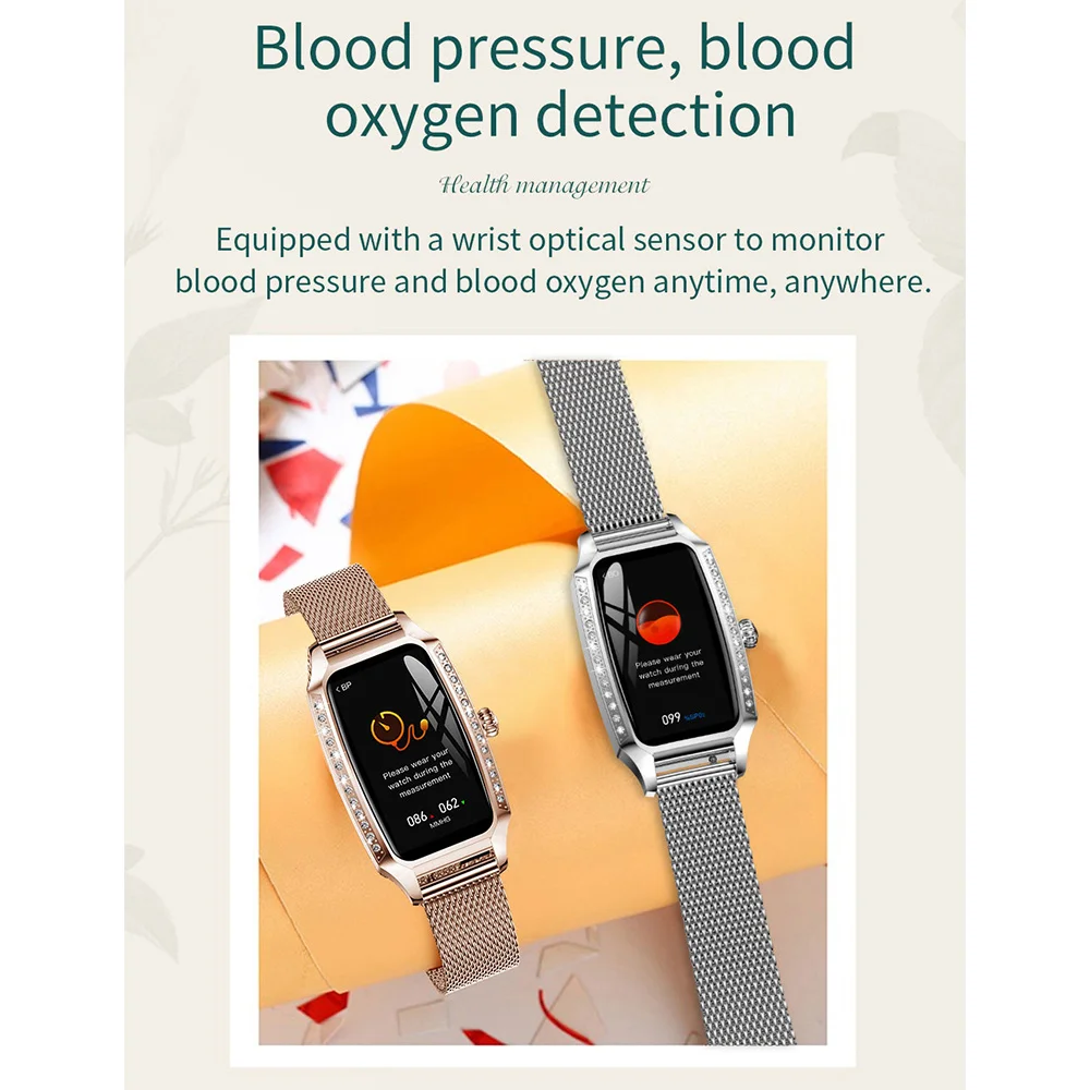 H8 Plus Smart Žiūrėti Moterims Prabanga Originalus Smartwatch Moterų Fitneso Laikrodis Apyrankė Širdies ritmo Monitorius Elektroninis Laikrodis Nuotrauka 4