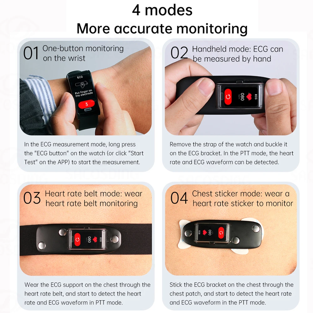 SACOSDING Kraujo Gliukozės Stebėti Sveikatos Smart Watch Vyrų EKG+PPG Kraujo Spaudimo Matavimas IP68 Vandeniui Sporto Moterims smartwatch Nuotrauka 4