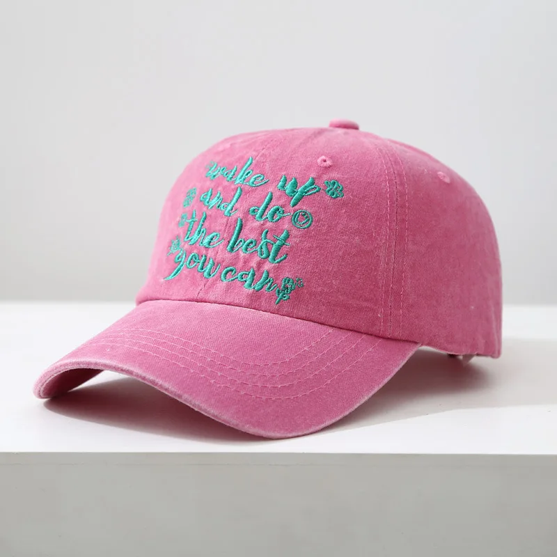 Moteris Laiške Žalia Hot pink kepuraičių Vyrų Reguliuojamas Atsitiktinis, Siuvinėta Medvilnė Saulės Skrybėlės Unisex vientisos Spalvos Kepurės Snapeliu Nuotrauka 1