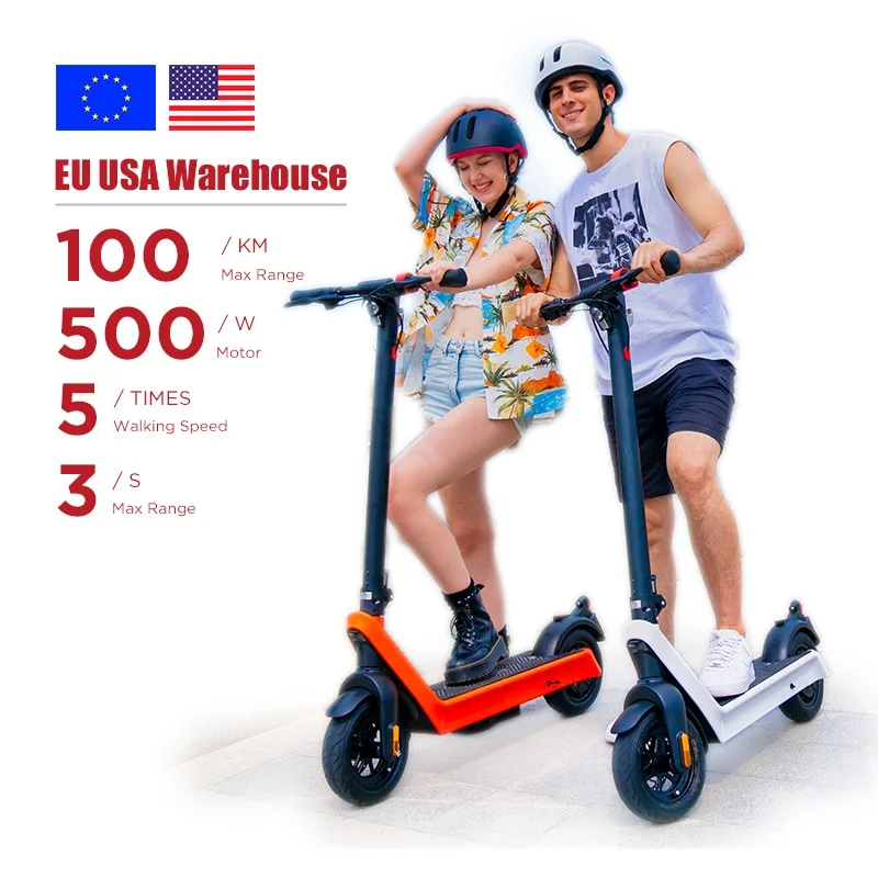 ES, JAV 500w Elektrik, Sulankstomas 2 Ratų Sandėlyje 25 km/H Electrico Mobilumo Scooter E Suaugusiųjų 10Inch Riebalų Padangų Elektrinis Motoroleris Nuotrauka 1