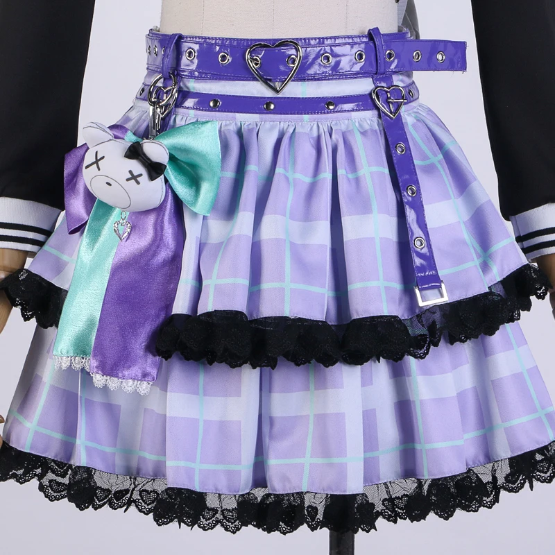 Projekto Sekai Spalvinga Etape! PJSK 25 kai Dongyun dažytos garsaus cosplay Apranga Kasdien drabužių violetinė pledas sijonas siųsti krepšys Nuotrauka 5