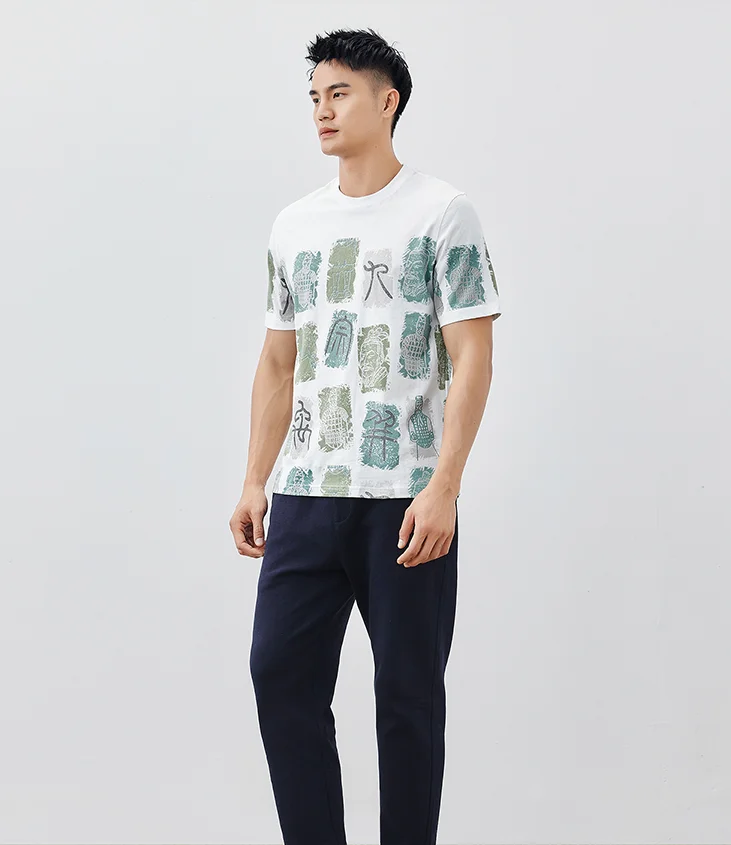 W4497.- Vasarą naujos abėcėlės, print t-marškinėliai, vyriški Europos ir Amerikos tendencija laisvalaikio Medvilnės trumpomis Rankovėmis T-Shirt. Nuotrauka 1