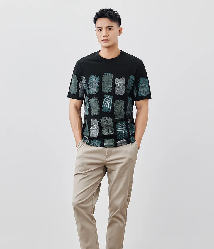 W4497.- Vasarą naujos abėcėlės, print t-marškinėliai, vyriški Europos ir Amerikos tendencija laisvalaikio Medvilnės trumpomis Rankovėmis T-Shirt. Nuotrauka 4