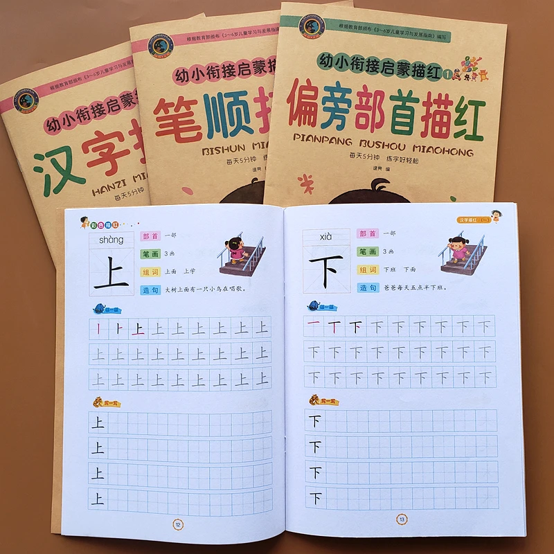Visi 4 Tomai Kinų Simbolių Insulto Raštingumo Knygos Praktikos Copybook Pinyin Nuotraukas, Skaityti Kinų Raštingumo Pratybų Sąsiuviniai Nuotrauka 0