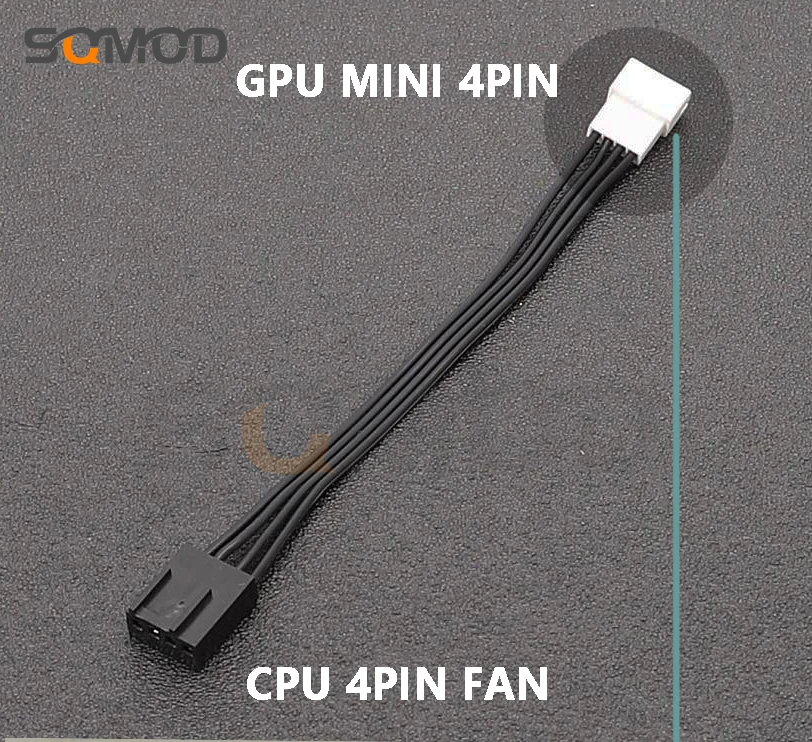 10cm/30cm Mini 4-Pin GPU Ventiliatorius Vyrų ir Moterų 4-Pin motininės Plokštės Standartas PWM ventiliatorius Rankovėmis Adapterio Kabelis juoda Nuotrauka 0