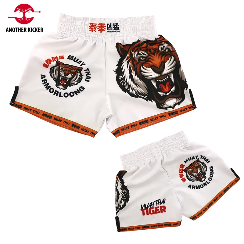 Tiger Muay Thai Šortai MMA Rashguard Nustatyti Juoda Balta Bokso Mokymo Vienodas Kovoje Grumiasi Kikbokso Kelnės Jiu Jitsu T-Shirt Nuotrauka 5