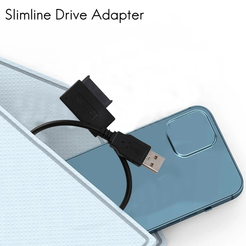 USB 2.0 Mini Sata II 7+6 13Pin Adapteris Keitiklis, Laidas, Nešiojamąjį CD/DVD ROM Slimline Ratai Nuotrauka 2