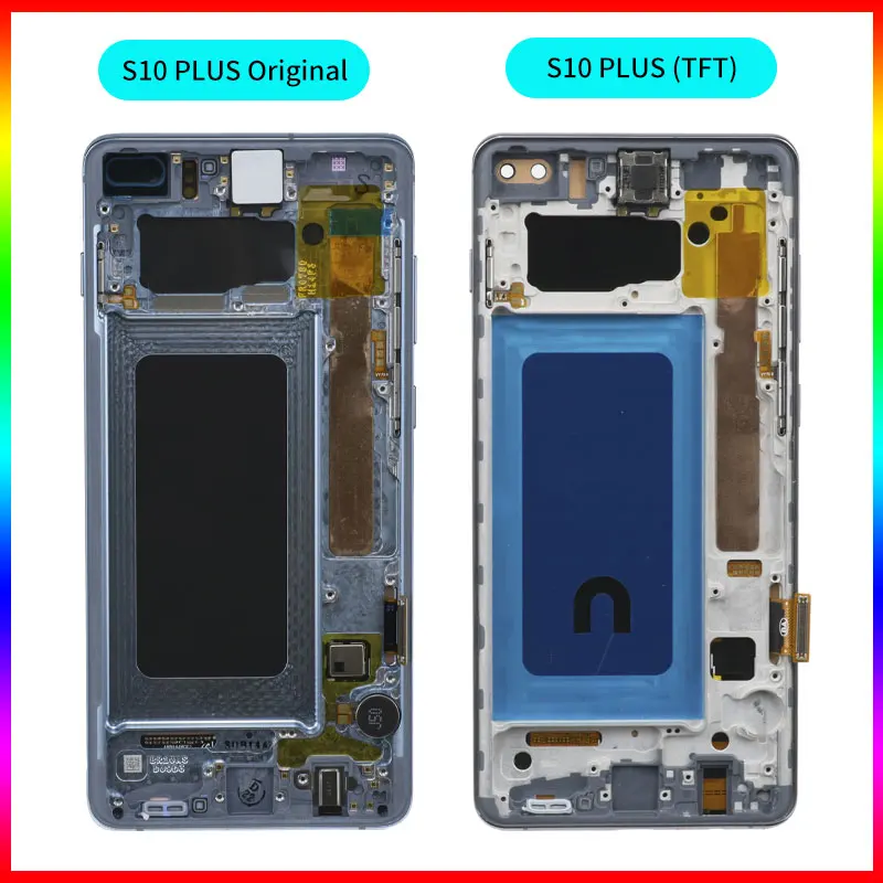 Aukštos Kokybės TFT Samsung Galaxy S10 Plius G975F/DS Lcd Ekranas Jutiklinis Ekranas skaitmeninis keitiklis Samsung Galaxy S10+ LCD Su karkasu Nuotrauka 3