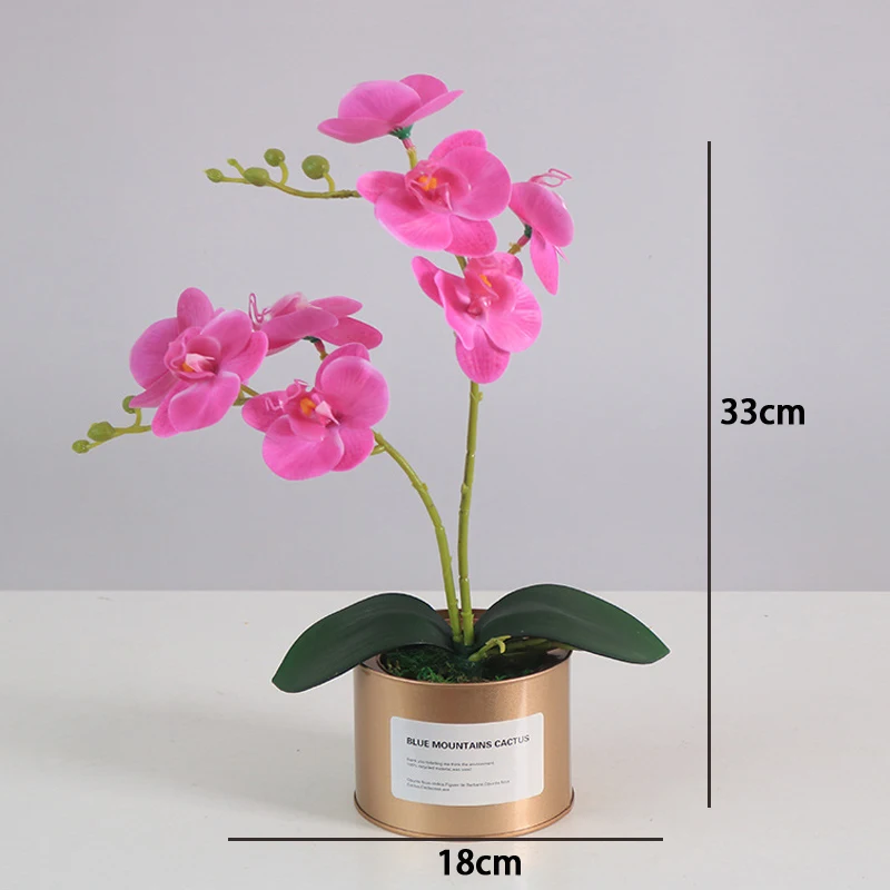 Dirbtinė Orchidėja, Gėlių, Augalų, su Vaza Nekilnojamojo Touch Gėlės Bonsai Dirbtiniais Orchidėjos Namų Puošybai Nuotrauka 4