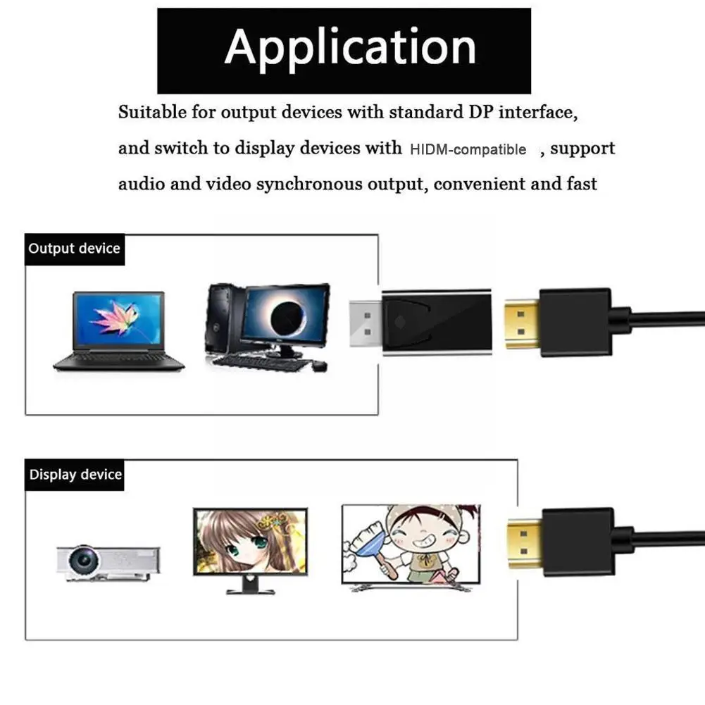 DP Male HDMI Female Adapter DP HDMI Konverteris DP HDMI HD Adapterį Auksu Už Kompiuterį, Nešiojamąjį kompiuterį, TV Projektorius, Monitorius B0U0 Nuotrauka 4