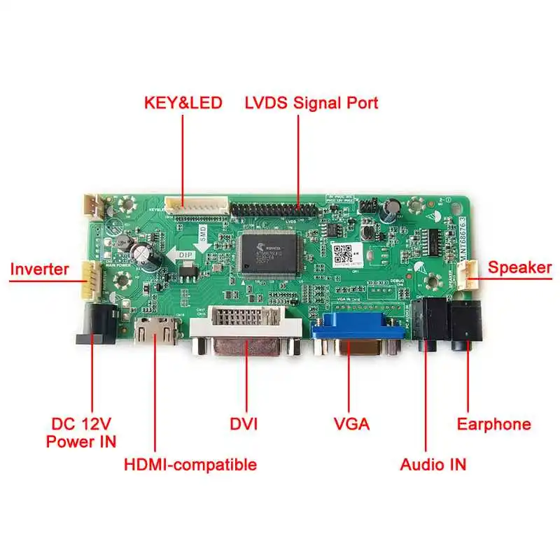 Už LP150X05 LP150X06 Nešiojamojo kompiuterio LCD Monitoriaus Ekrane Valdiklio plokštės 1024*768 HDMI Suderinamus VGA DVI LVDS 30-Pin 15