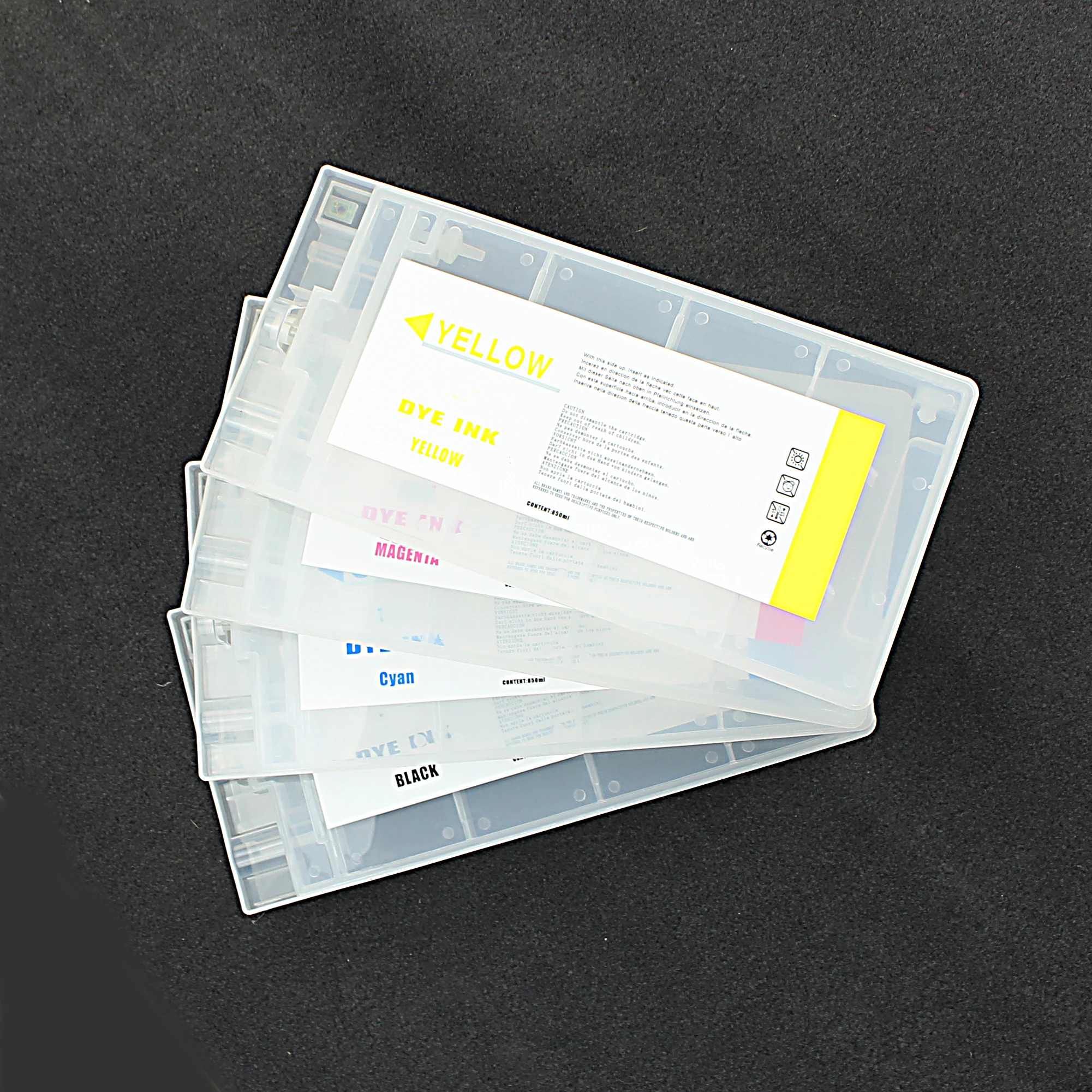850ml/color Daugkartiniai kasečių Noritsu D701 D703 D1005 rašalo kasetės su lustai, C, M, Y, K Nuotrauka 0