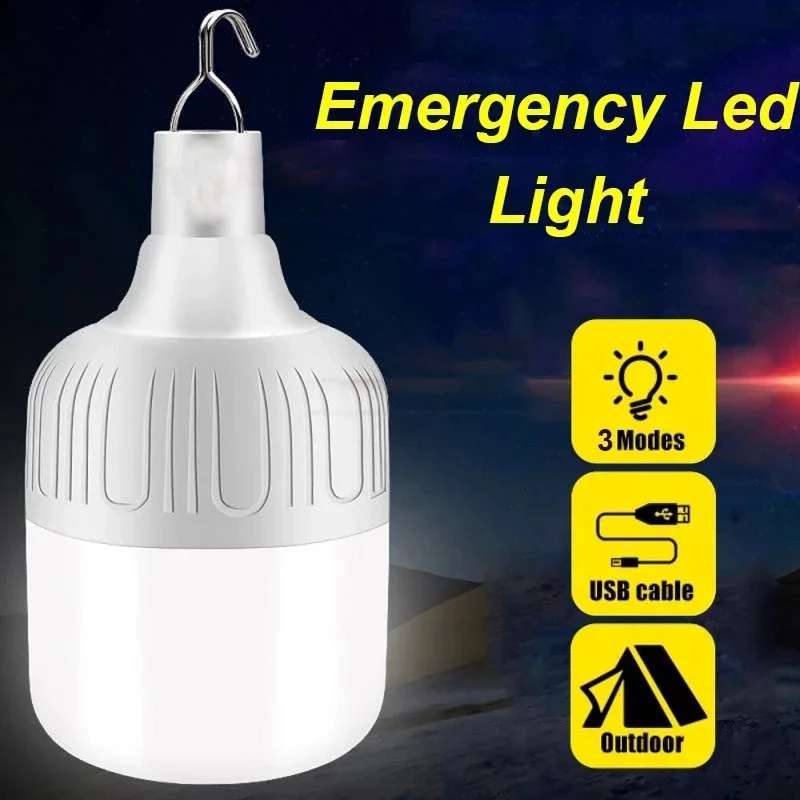 LED Lemputės Šviesos Įkraunamas LED Avarinius Žiburius Naktį Rinkos Kiosko, Lauko Kempingas Elektros energija Nutraukimo Super Šviesus Avarinės Šviesos Nuotrauka 2
