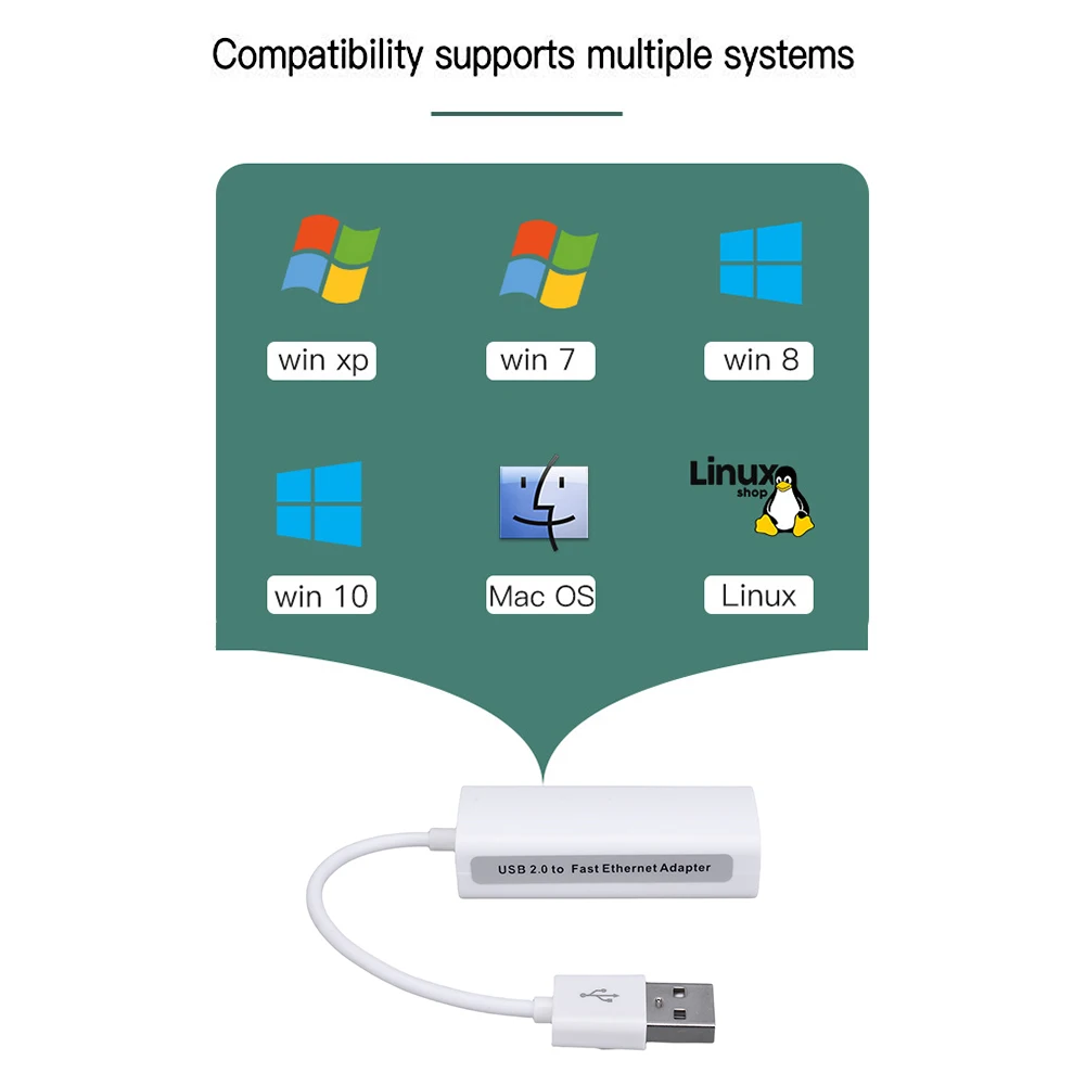 USB Ethernet Adapter 100 mbps Tinklo Plokštę Nešiojamas PC Windows Micro USB Į RJ45 Ethernet LAN Adapteris, skirtas 