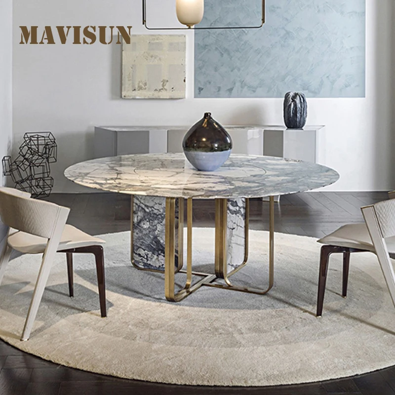 Prabangaus Marmuro, Valgomasis Stalas Ir Kėdės Estetinį Dizainą Iš Italijos Didelis Kūrybinis Elegantiška Atmosfera Didelių Villa Virtuvės Stalo Nuotrauka 1