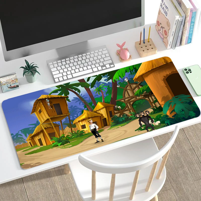 Pelės Kilimėliai Žaidimų Klaviatūra Kawaii Trinkelėmis Monkey Island Žaidėjus Kompiuterių Priedai Kilimėlis Pagalvėlės Deskmat Nešiojamas Mause Kabineto Pc Gumos Nuotrauka 3