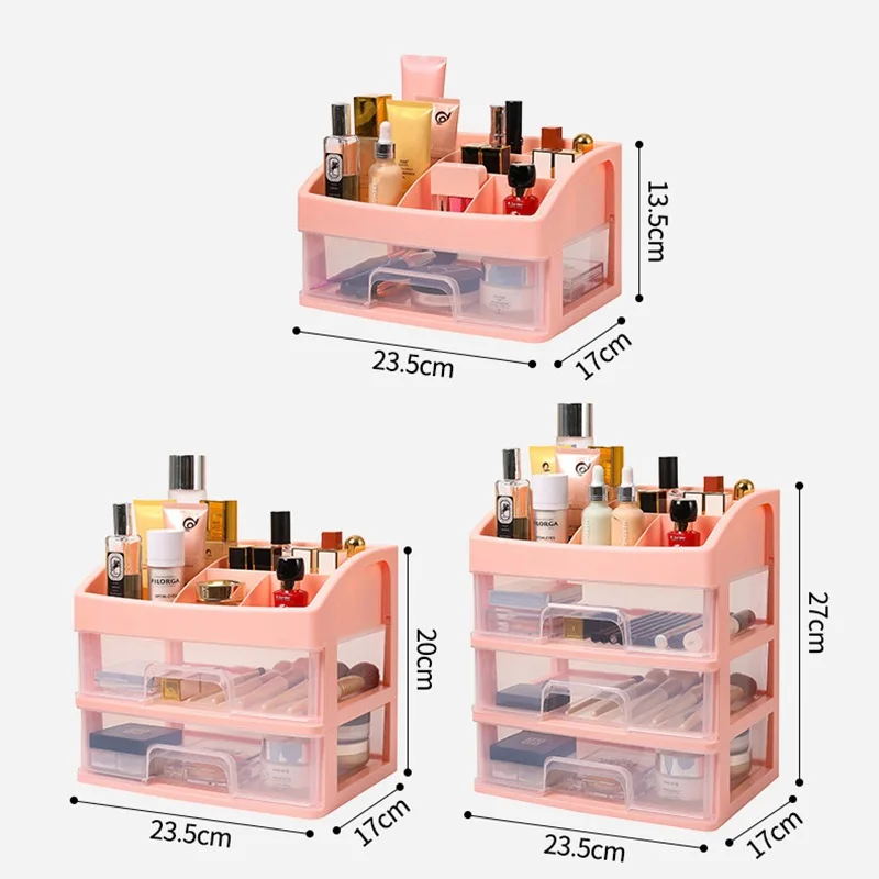4 Sluoksnis Desktop Storage Box Organizatorius Didelių Kapitalo Plastiko Stalčius Skaidrus Daugiafunkcį Kosmetikos Laikymo Organizatorius Dėžutę Nuotrauka 4