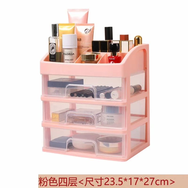 4 Sluoksnis Desktop Storage Box Organizatorius Didelių Kapitalo Plastiko Stalčius Skaidrus Daugiafunkcį Kosmetikos Laikymo Organizatorius Dėžutę Nuotrauka 5